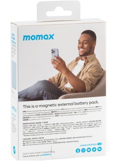Momax Q.Mag Power 6 5000mAh Magnetic Wireless Battery Pack compatible with Magsafe - Blue  - Image 3