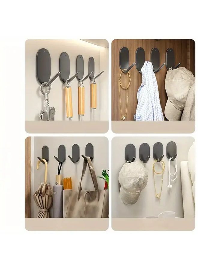 Black No Drill Adhesive Hooks Heavy Duty Damage Free Towel Hanging 5 Packs - Image 5