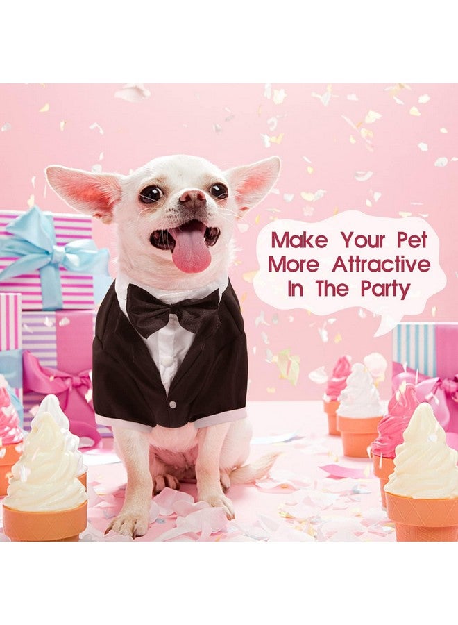 Kuoser Dog Shirt Puppy Pet Small Dog Clothes, Stylish Suit Bow Tie Costume, Wedding Shirt Formal Tuxedo with Black Tie, Dog Prince Wedding Bow Tie Suit,XXL - Image 5
