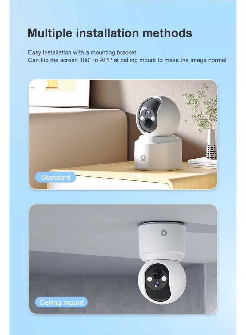GEEK SPACE V380 Smart WiFi Camera 360° PTZ Indoor Security Camera Full HD 1080P Wireless CCTV Surveillance Camera with AI Human Motion Detection, Auto Motion Tracking, Infrared & Full Color Night Vision, Two-Way Audio, Built-in Microphone and Speaker, Mobile App Remote Control, Live Video Streaming, Real-Time Motion Alerts, Pan Tilt Rotation, Wide Angle Viewing, SD Card & Cloud Storage Support, Remote Playback, Continuous Recording, Easy WiFi Setup, Indoor Home Security Camera for House, Apartment, Office, Shop, Baby Monitoring, Pet Camera, Elderly Care, Classroom, Smart Home Surveillance System, Crystal Clear HD Video, Reliable Indoor CCTV Monitoring Solution - Image 3