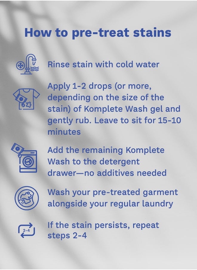 Komplete - Wash - Professional Laundry Detergent - 15 Sachets - Image 1