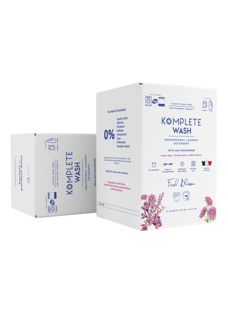 Komplete - Wash - Professional Laundry Detergent - 15 Sachets - Image 1