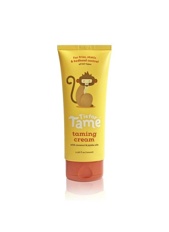T is for Tame Hair Taming Cream for Kids, All-Natural for Frizz & Flyaways, Coconut Oil & Jojoba Leave in Cream, Safe for Babies & Toddlers, Not Sticky or Greasy, Straight or Curly Hair  - Image 1