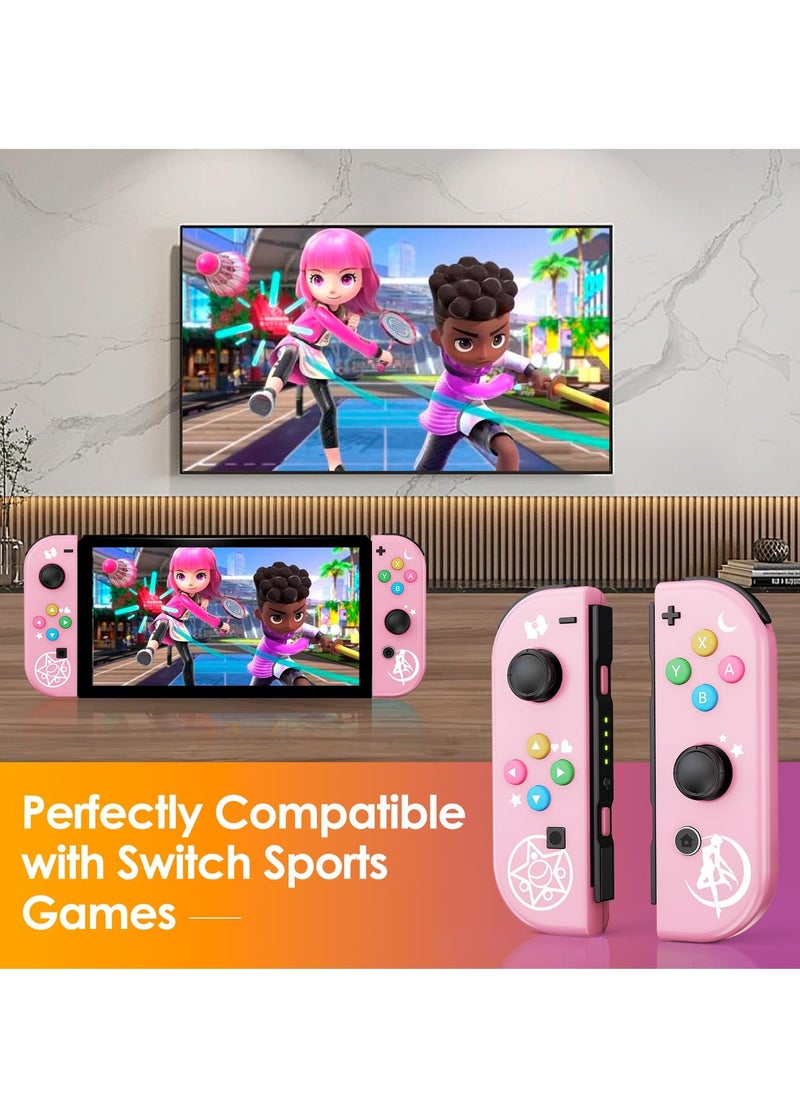KASTWAVE - Joy Cons Wireless Controller for Nintendo Switch, L/R Controllers Replacement Compatible with Nintendo Switch/Lite/OLED, Joystick with Wake-up/Screenshot/Dual Vibration (Pink) - Image 1