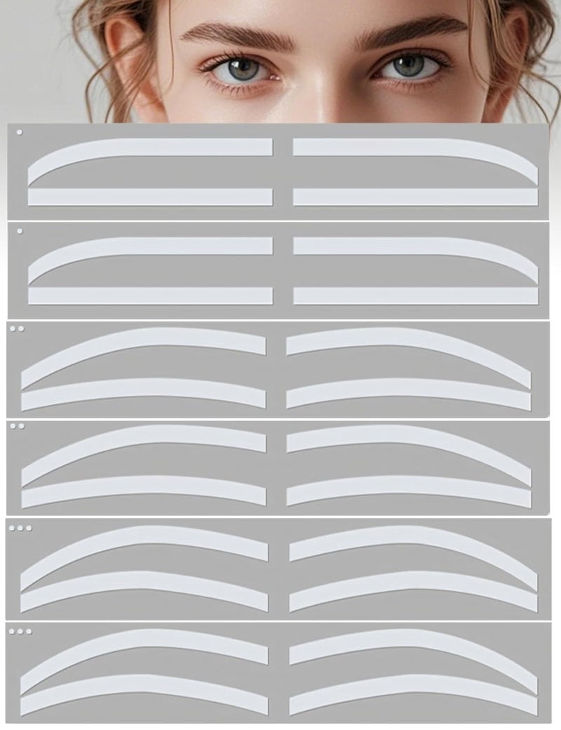 6 Pairs Eyebrow Auxiliary Sticker Disposable Adhesive Eyebrow Template Sticker Eyebrow Template Sticker