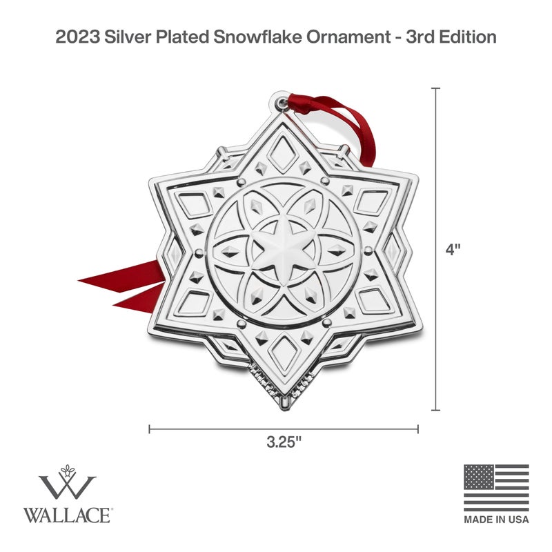 Wallace 2023 Silver Plated Snowflake Ornament  3rd Edition - Image 2