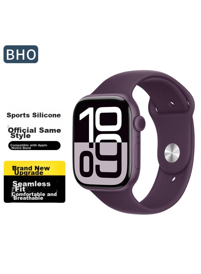 Bho مناسب لأشرطة Apple Watch، أشرطة Apple Watch S10/ultra2/s9 الرياضية، أشرطة السيليكون iWatch S8/7/6/5/4/se - Image 1