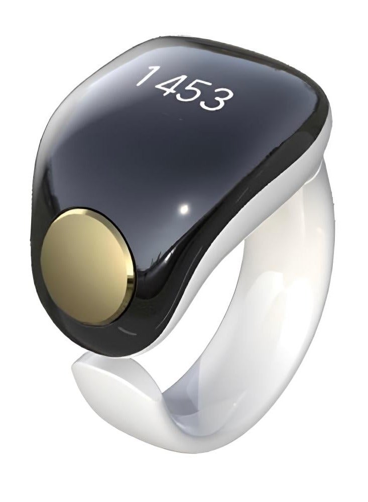 Smart Tasbih Ring Prayer Times Reminder electronic ring & Waterproof with Magnetic charger Muslim electronic s adjustable 3size 18mm 20mm 22mm zikr azan clock smart ring tasbih counter,NEW 2024,tasbeeh, tasbih - White  - Image 1