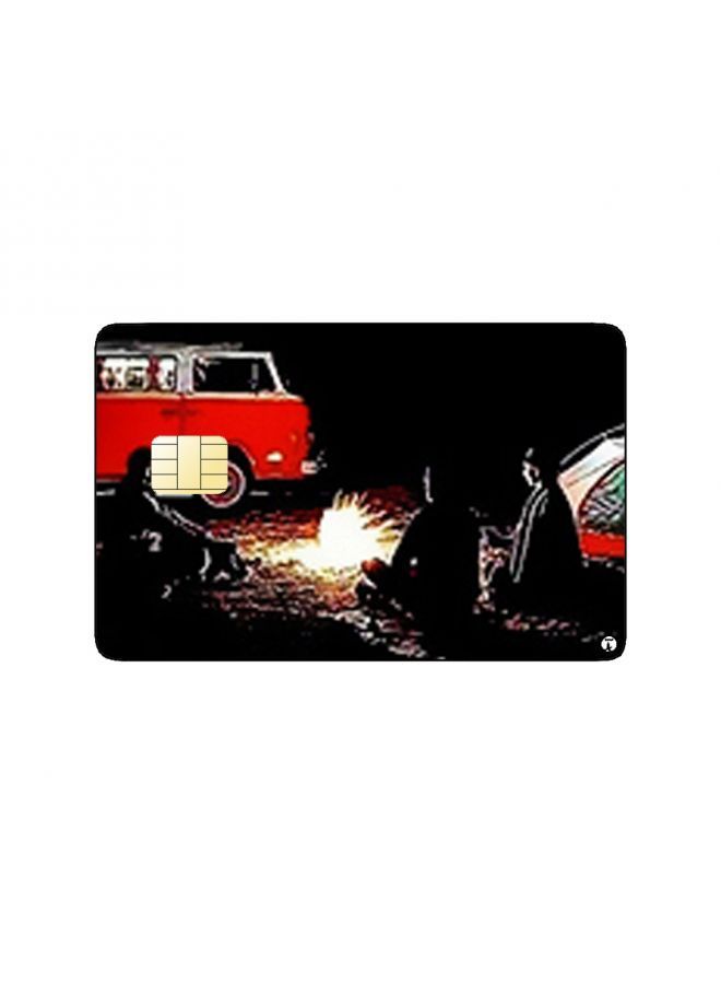 RKN PRINTED BANK CARD STICKER Aesthetic Camping Site Picture At Night - Image 1