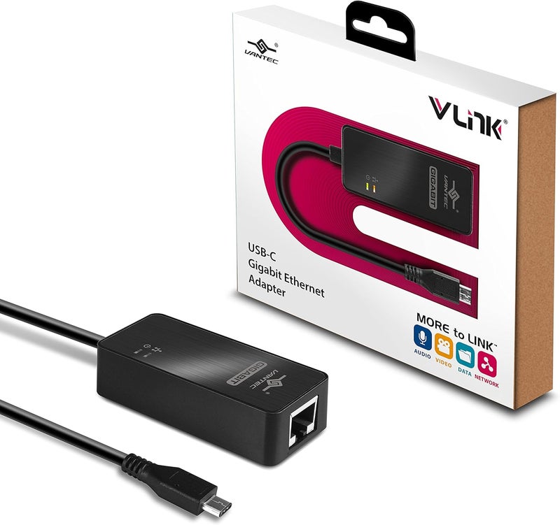 Vantec VLink USB-C Gigabit Ethernet Adapter (CB-CU300GNA) - Image 1