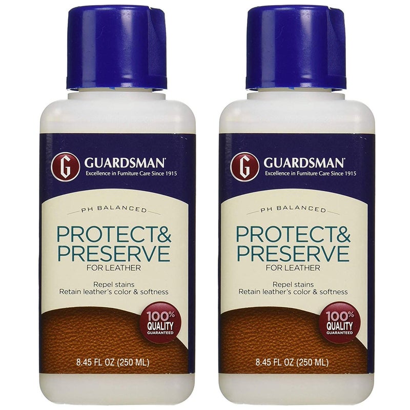 Protect & Preserve for Leather 8.4 oz - Repels Stains, Retains Color and Softness, Great for Leather Furniture & Car Interiors - 471000-2 Pack
