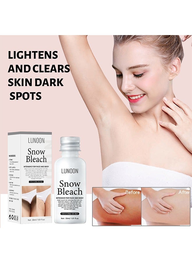 LUNOON Snow Bleach Intensive for Face and Body,for Private Part Underarm Whitening Dark Spot Corrector Cream Face and Body Skin Lightening Bleaching Cream for Intimate Areas Brightening 30ml - Image 1