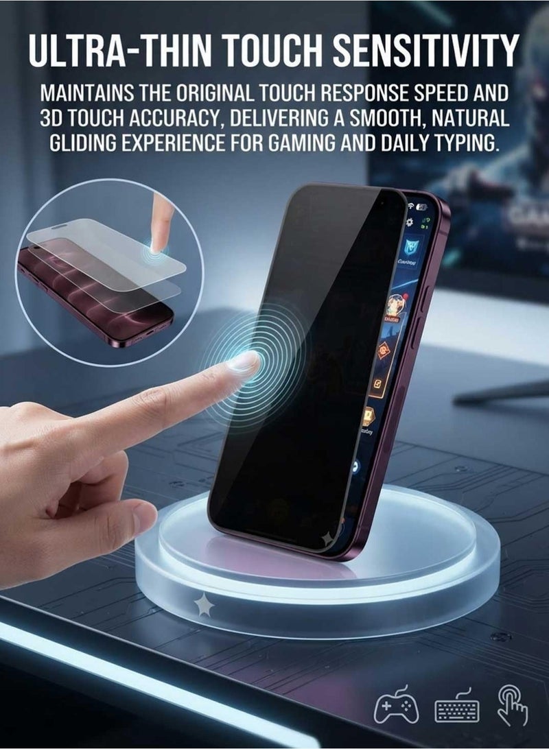 Unipro Privacy Screen Protector for iPhone 18 Pro Max | 9H Tempered Glass Anti-Spy, Anti-Peeping | Full Coverage, Anti-Scratch | Fingerprint Resistant, Bubble-Free Protective Film - Image 2