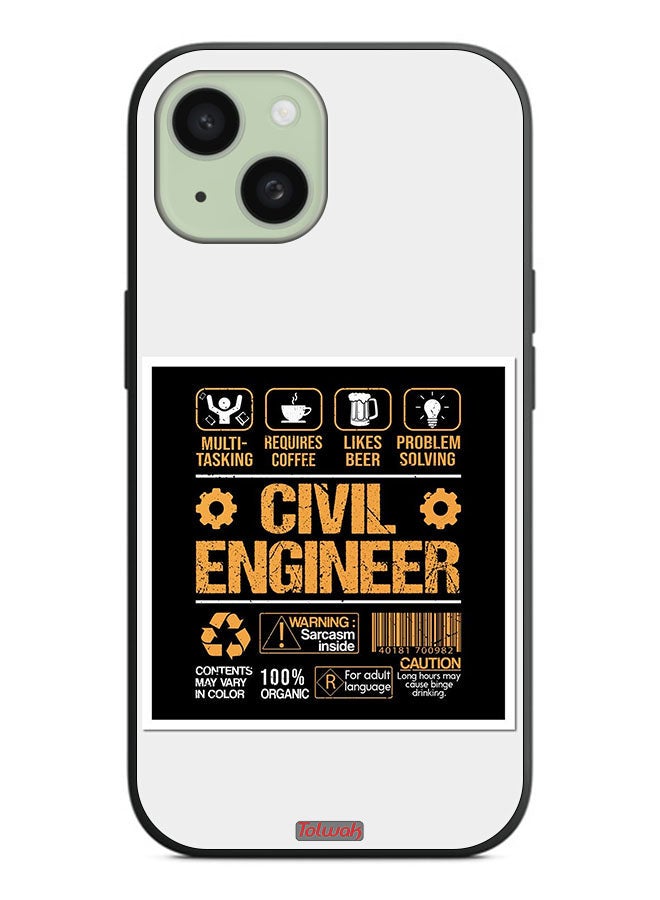 Tolwak Apple iPhone 15 Protective Case Cover Civil Engineer Sticker - Image 2