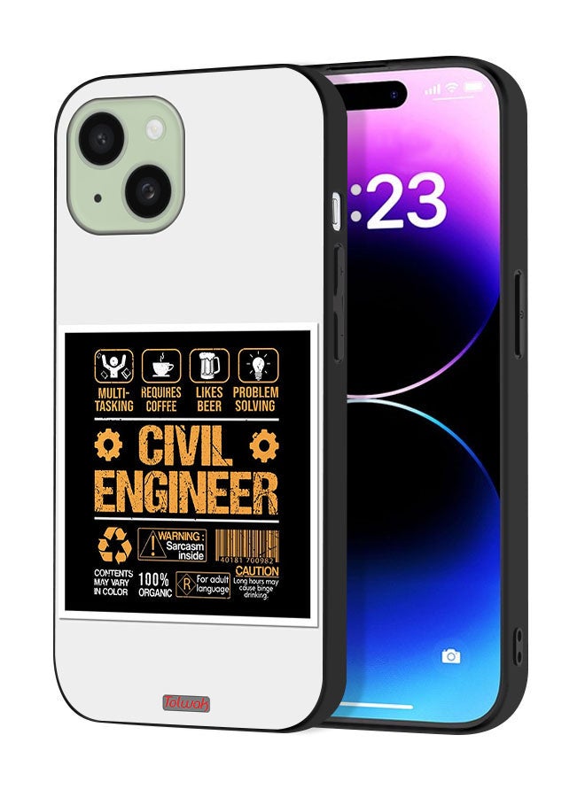 Tolwak Apple iPhone 15 Protective Case Cover Civil Engineer Sticker - Image 1