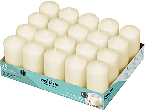 BOLSIUS Ivory Pillar Candles - 20 Pack 2x4 inch Pillar Candle Set - 20 Hours Dripless & Smokeless Clean Burning Dinner Candles - Premium Europen Quality - Palm Oil Free - 0% Animal Fat - Party Candles - Image 1