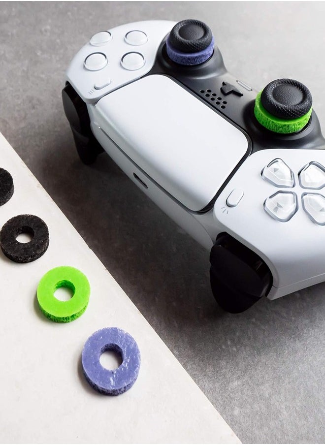 كنترول براند حلقات ControlFreek الدقيقة لوحدة تحكم PS5 و PS4 XSX XSS Switch Pro و Scuf ، مقابض أداء متقدمة لتحكم أفضل ، وراحة ومتانة ، ومساعدة الهدف ، والتحكم في الحركة لوحدات التحكم ، حزمة مختلطة (6 حلقات ، 2 أسود صلب / 2 أرجواني متوسط / 2 أخضر ناعم)  - Image 2