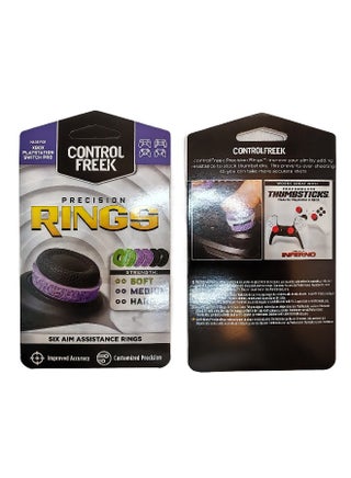 Control Freek Precision Rings for PS5 PS4 XSX XSS Switch Pro & Scuf Controller, Advanced Performance Grips for Better Control, Comfort & Durability, Aim Assist Motion Control for Controllers, Mixed Pack(6 rings, 2 Black Hard 2 Purple Medium 2 Green Soft) - view 4