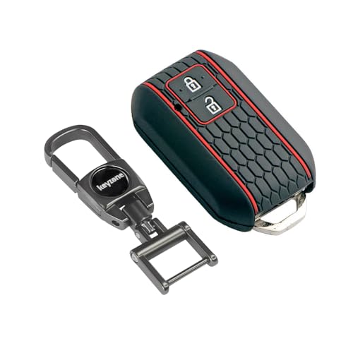 KeyZone Keycare Silicone Key Cover and Keychain Compatible for Suzuki Victoris, e Vitara, Fronx, jimny, Grand Vitara, Ertiga, Brezza, XL6, Swift, Dzire,Ignis 2 Button Smart Key(Black with MAH) - Image 2