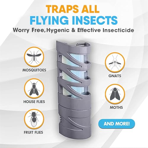 Gardner - Fly Traps Indoor For Home, Indoor Bug Trap, Plug In Bug Catcher Indoor, Fly Catcher Indoor, Gnat Traps For House Indoor Plug-In, Fruit Fly Traps For Indoors, Flying Insect Trap Indoor (Grey) - Image 2