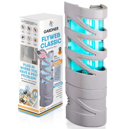Gardner - Fly Traps Indoor For Home, Indoor Bug Trap, Plug In Bug Catcher Indoor, Fly Catcher Indoor, Gnat Traps For House Indoor Plug-In, Fruit Fly Traps For Indoors, Flying Insect Trap Indoor (Grey) - Image 1