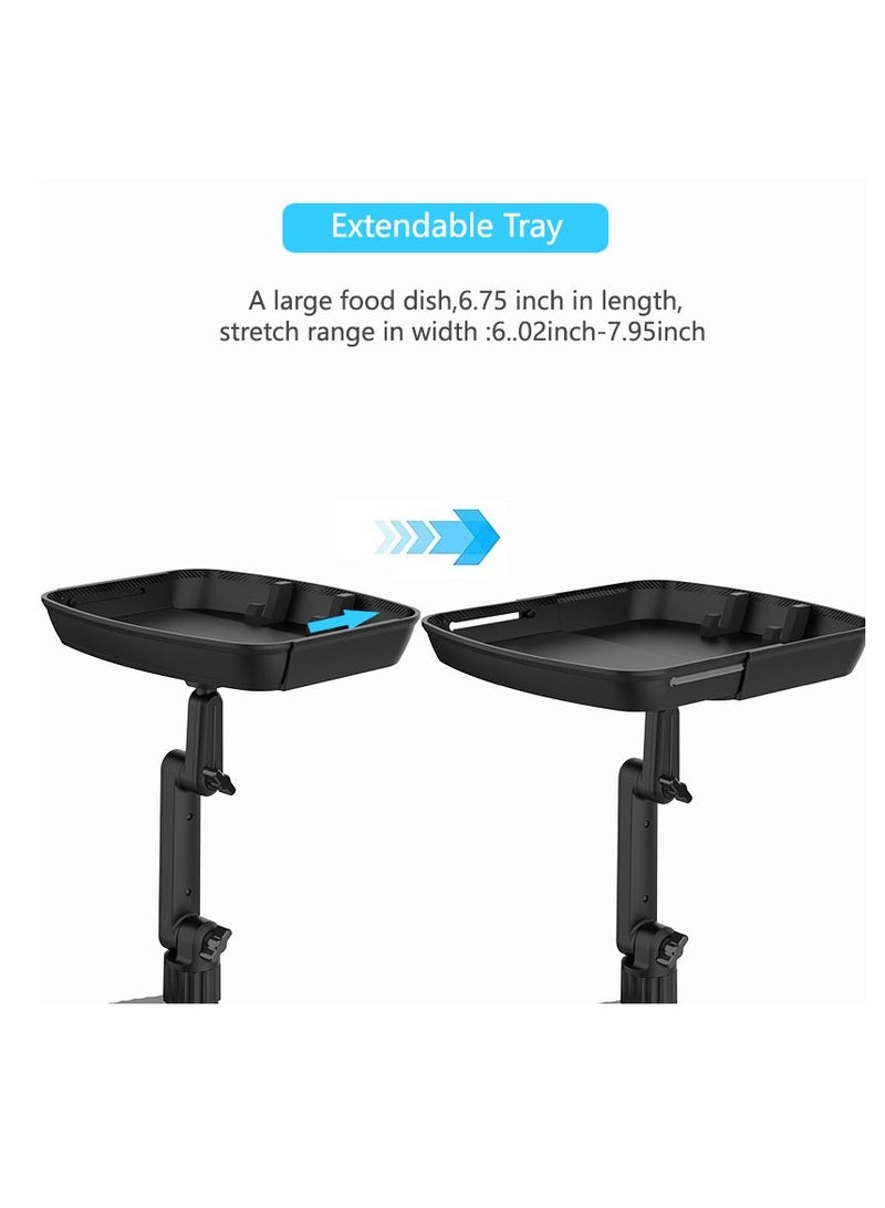 AirYoung طاولة صينية سيارة قابلة للتعديل، صينية حامل أكواب للسيارة، صينية طعام مثالية للسيارة لتناول الطعام مع فتحة للهاتف وذراع دوار - Image 3
