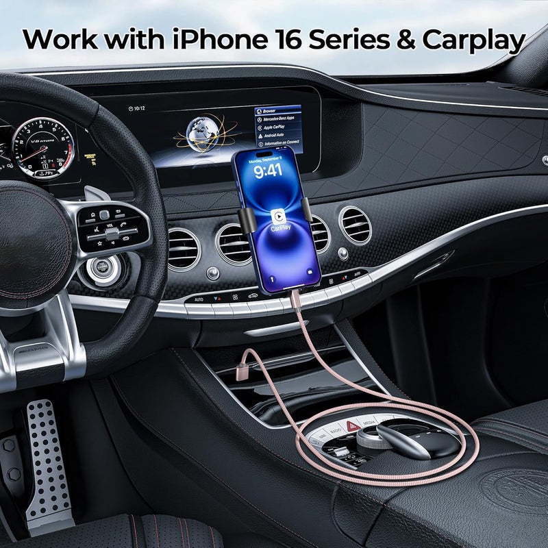 بيز سايلور كابل شاحن من USB إلى USB C بطول 1 متر / 2 حزمة، كابل طاقة شحن سريع من النوع C لأجهزة iPhone 15 16 Plus Pro Max، iPad 10 الجيل العاشر، Mini 6 الجيل السادس، 7 الجيل السابع، Samsung Galaxy S25 S24 S23، Z Flip Fold - Image 4