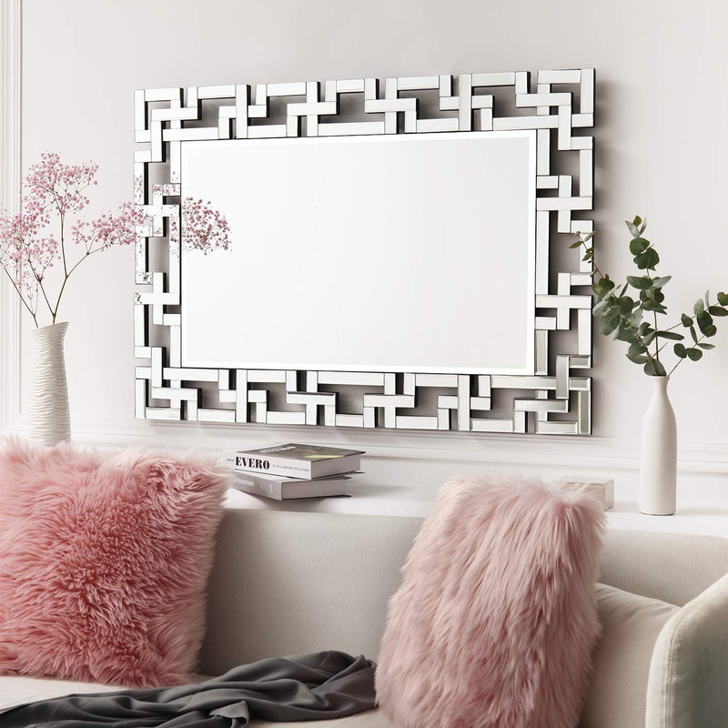 KOHROS 275x395 Inch Large Sliver Mirror for WallArt Decorative Mirrors for Wall Decor Live Room Hotel Vanity Bedroom FarmhouseHang Horizontally or Vertically