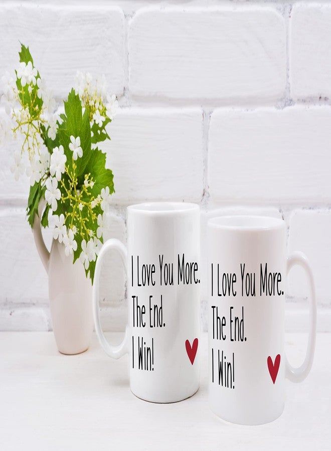QASHWEY I Love You More the End I Win Coffee Mug, Romantic Gifts for Her Him, Birthday Gifts for Women Men, Wedding Gift for Bride and Groom Tea Cup Mug Cup - Image 4