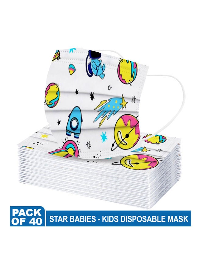 NIBEMINENT 40-Piece Space Printed Disposable Mask Set - Image 1