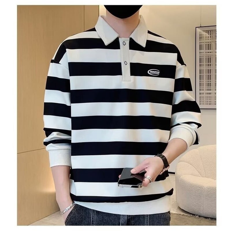 Versatile New Trendy Stylish Men'S Loose Long-Sleeve T-Shirt Japanese Style Brandless Ins Simple - Image 5