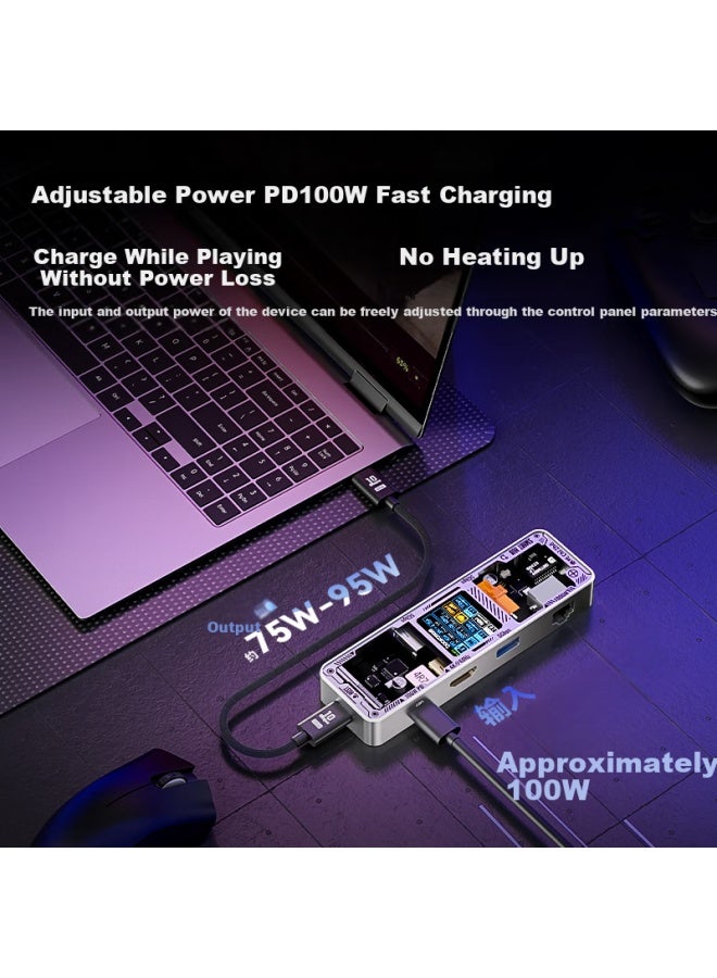 Dockcase محول Dockcase الذكي Type-c مع شاشة منفذ Usb-c إلى Gigabit Ethernet و HDMI 4k60hz محول ألعاب سطح المكتب لـ Macbook وأجهزة Apple Computer - Image 5