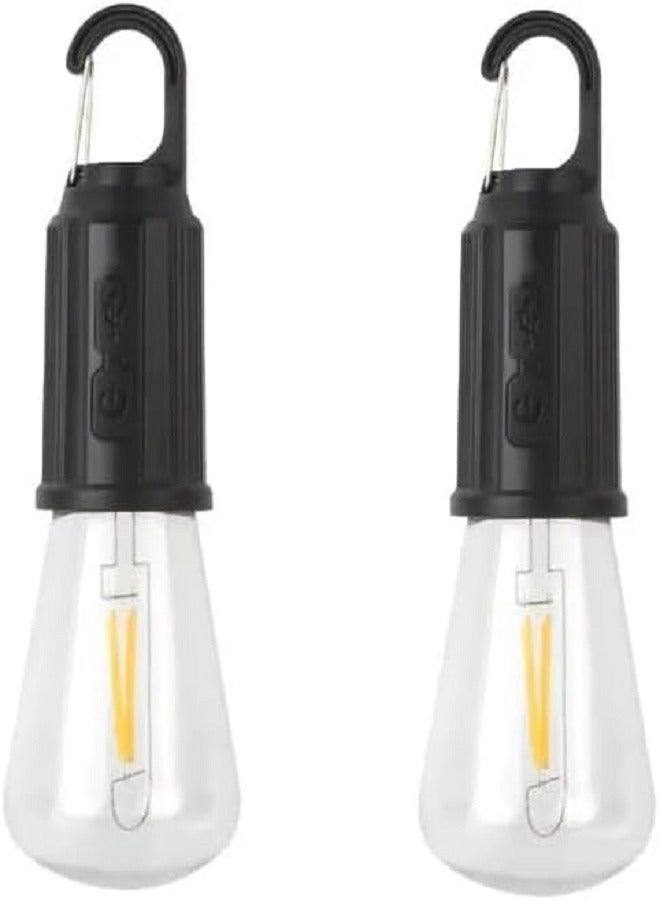 3 Modes Rechargeable Unbreakable Hanging Flashlight with Hook for Camping Hiking Emergency 2pcs - Image 1