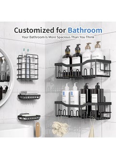 Generic 5 Pack Bathroom Shelf, Waterproof Bathroom Organizer, Strong Load-Bearing Capacity, Suitable for Storing Kitchen Condiments and Shower Gel  - Image 4