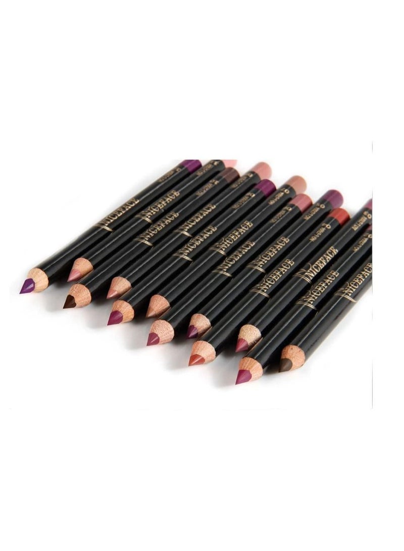 NICEFACE 12 Color Lip Pencil - Soft Waterproof Smooth Lip Liner Lipliner Pen - Image 1
