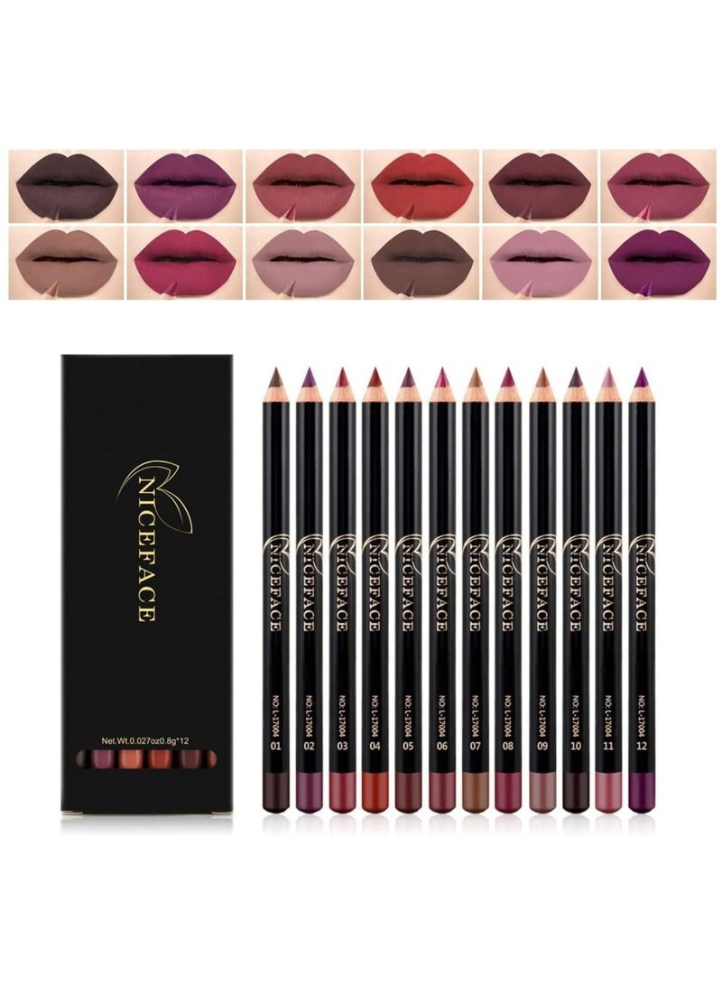 NICEFACE 12 Color Lip Pencil - Soft Waterproof Smooth Lip Liner Lipliner Pen - Image 5