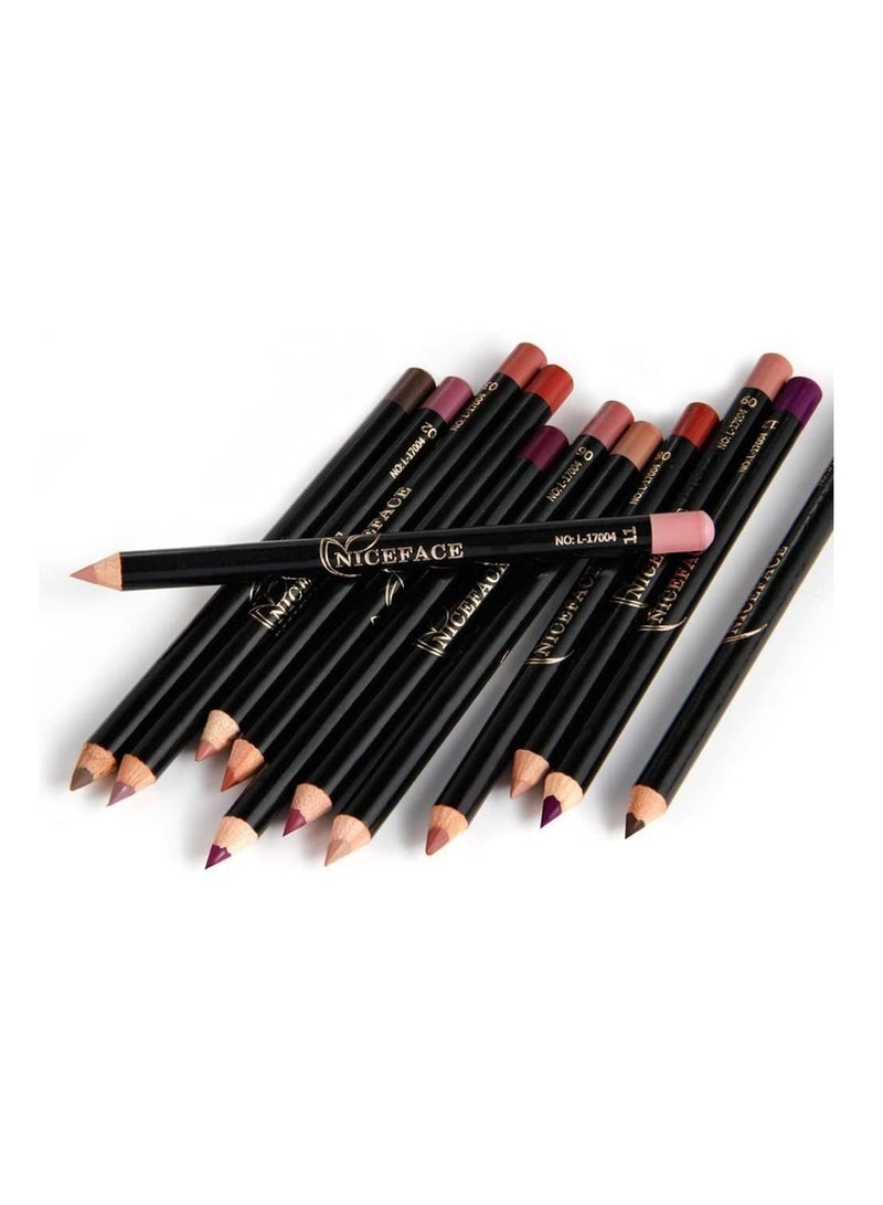 NICEFACE 12 Color Lip Pencil - Soft Waterproof Smooth Lip Liner Lipliner Pen - Image 2