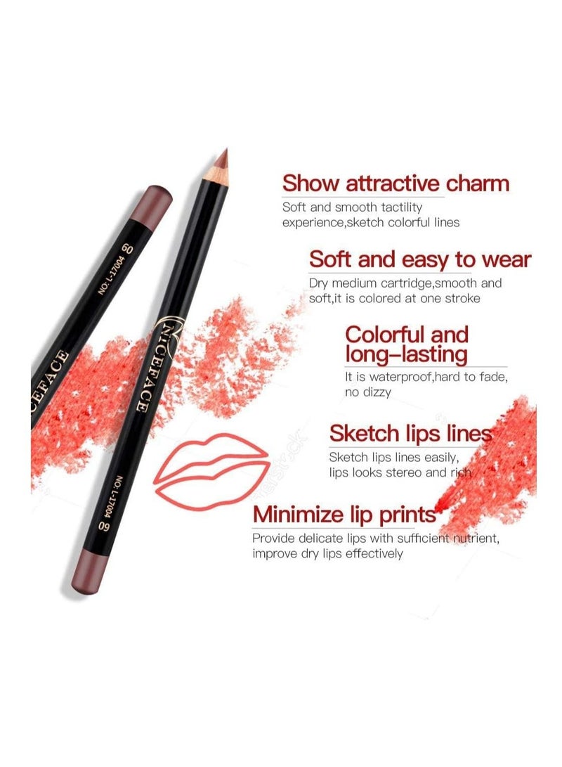 NICEFACE 12 Color Lip Pencil - Soft Waterproof Smooth Lip Liner Lipliner Pen - Image 4