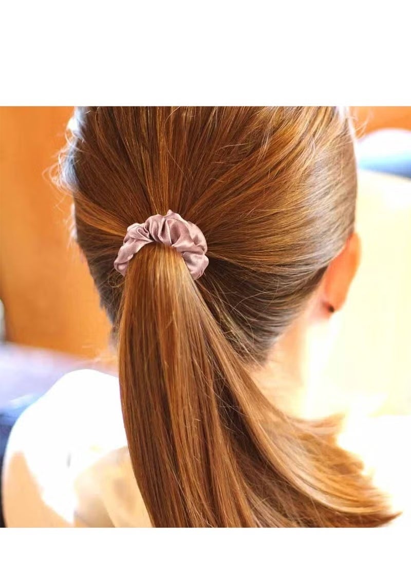 6-Piece Silk Hair Ties Band Set Satin Hair Scrunchies Multicolour for Girls Women - Image 4