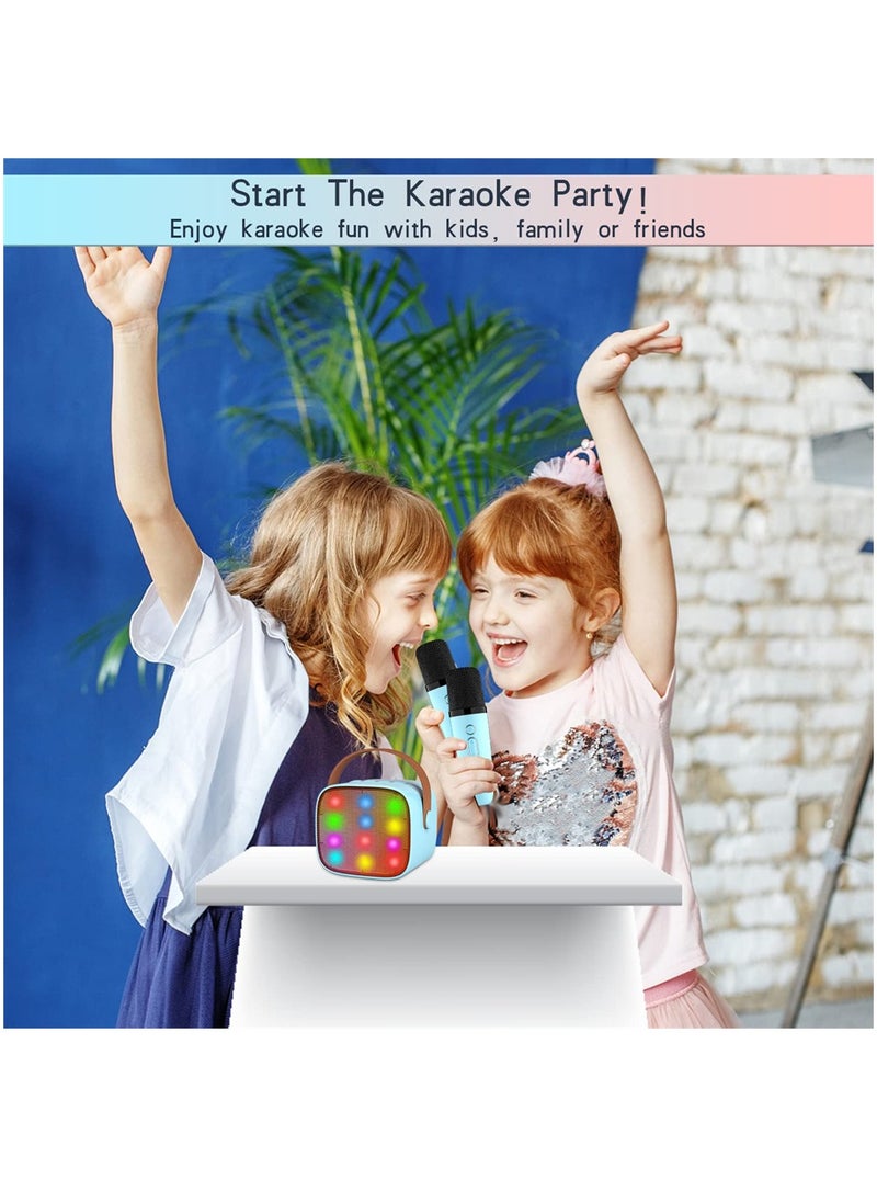 KASTWAVE - Wireless Bluetooth Speaker Set, Karaoke Machine for Kids Adults, Portable Handheld Bluetooth Karaoke Machine with 2 Microphones for Kids Adults Home Party Birthday (Blue) - Image 1