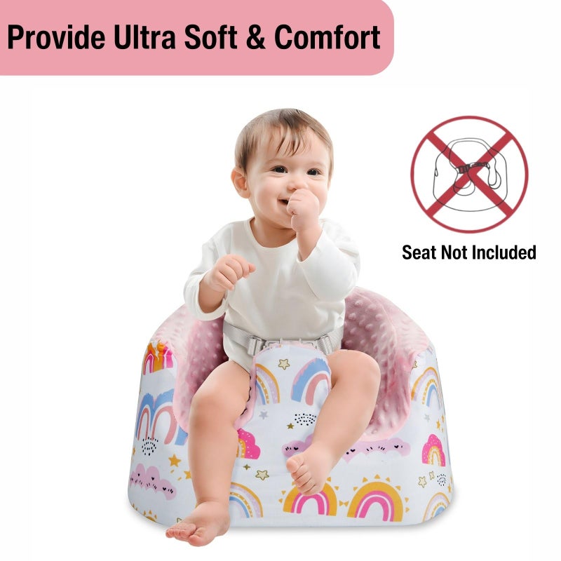 PandaEar Baby Seat Cover Compatible with Bumbo Seat, Removable Floor Soft Seat Cover for Boys & Girls, Breathable & Anti-Slip, Machine Washable, Pink (Pink) - Image 2