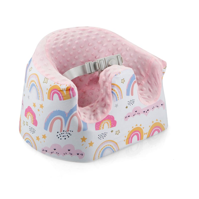 PandaEar Baby Seat Cover Compatible with Bumbo Seat, Removable Floor Soft Seat Cover for Boys & Girls, Breathable & Anti-Slip, Machine Washable, Pink (Pink) - Image 1