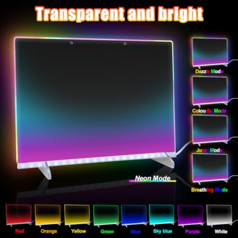 لوحة ملاحظات LED بألوان، 13.7 بوصة × 10 بوصة، 6 أوضاع و8 ألوان، لوحات مسح جافة من الأكريليك مع ضوء، لوحة رسم LED مع حامل، هدايا عيد الميلاد في عيد الميلاد للفتيات والفتيان من سن 3 سنوات فما فوق - Image 3