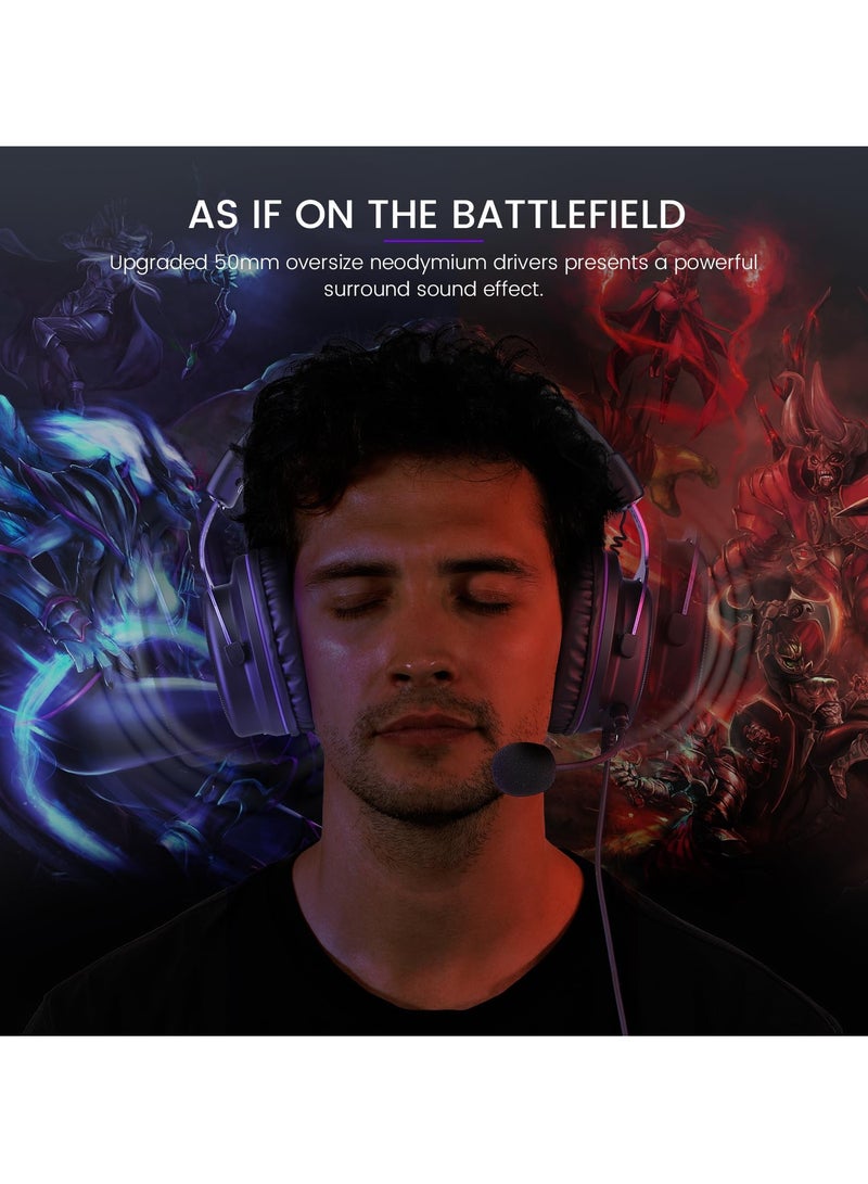 EKSA E900 Over Ear Wired Gaming Headset For PC, PS4,PS5, Xbox - Detachable Noise Canceling Mic - Image 2