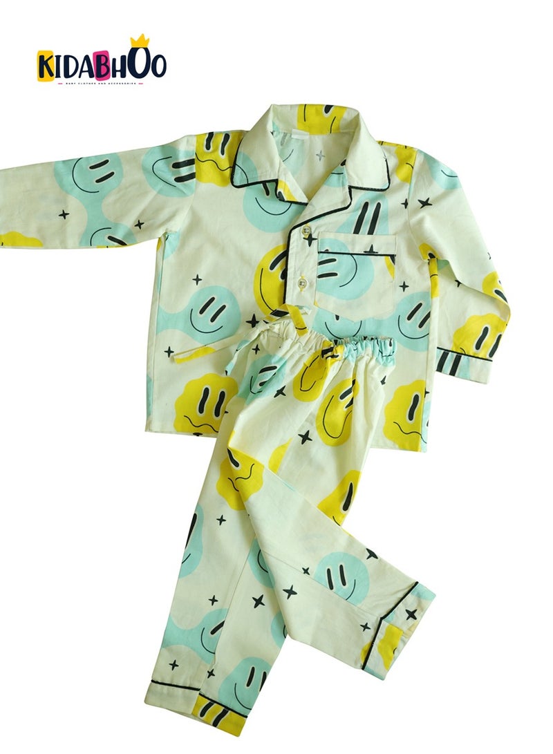 كيدابهو طقم بيجامات للأطفال - إيموجي فن 2 قطعة - Image 1