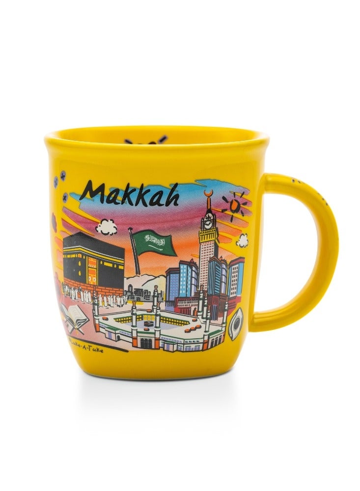 قفتات كوب تذكاري بتصميم مطبوع معالم مكة المكرمة الساحرة - Image 1