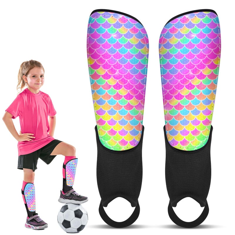 AuSletie Soccer Shin Guards for Kids Girls Toddler, Shin Pads Shin Guard Equipment with Ankle and Leg Calf Protection Shin Guards Soccer for Kids 2-7 Years - Image 1