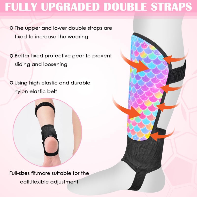 AuSletie Soccer Shin Guards for Kids Girls Toddler, Shin Pads Shin Guard Equipment with Ankle and Leg Calf Protection Shin Guards Soccer for Kids 2-7 Years - Image 3