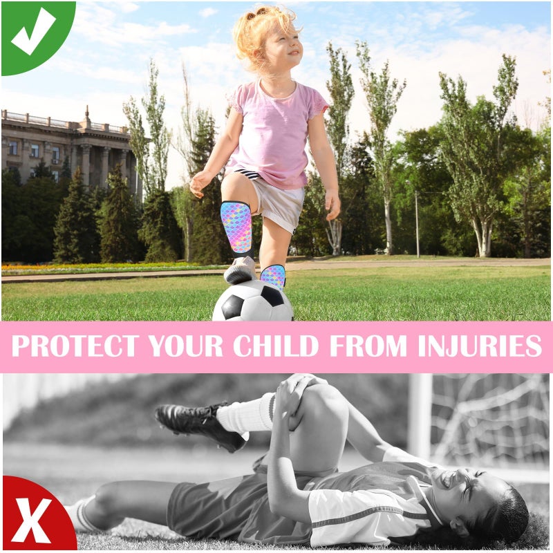 AuSletie Soccer Shin Guards for Kids Girls Toddler, Shin Pads Shin Guard Equipment with Ankle and Leg Calf Protection Shin Guards Soccer for Kids 2-7 Years - Image 5
