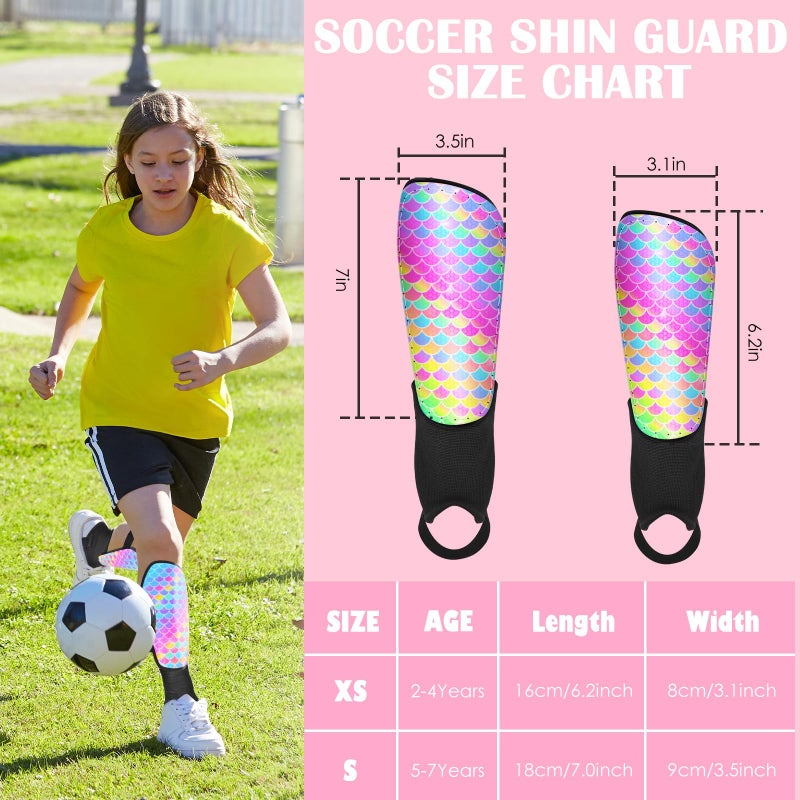 AuSletie Soccer Shin Guards for Kids Girls Toddler, Shin Pads Shin Guard Equipment with Ankle and Leg Calf Protection Shin Guards Soccer for Kids 2-7 Years - Image 4